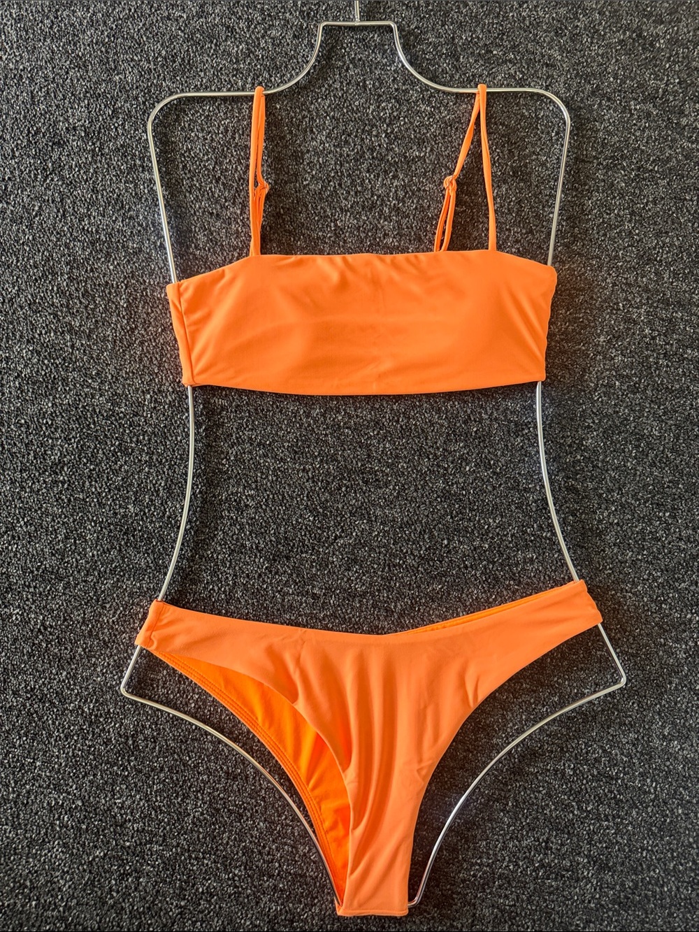 Orange Bandeau Bikini Set - Women's Two-Piece Swimwear
